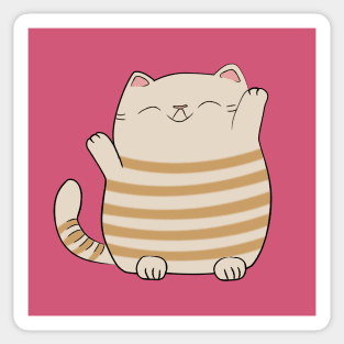 Funny Fat Cat for Good Luck Sticker